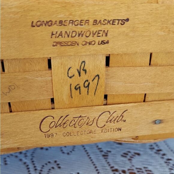 LONGABERGER 1997 COLLECTORS CLUB RENEWAL BASKET - Picture 6 of 7